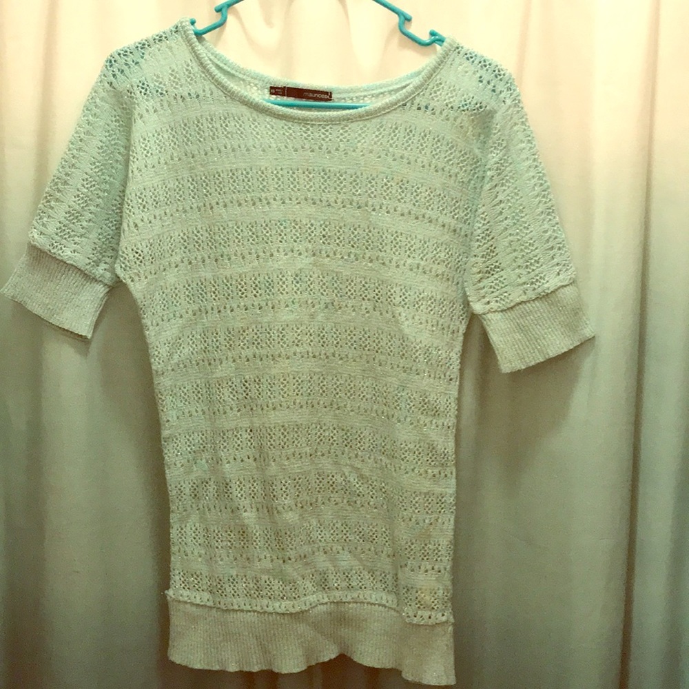 Light Blue Sparkly Knit Top.